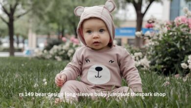 rs 149 bear design long-sleeve baby jumpsuit thespark shop