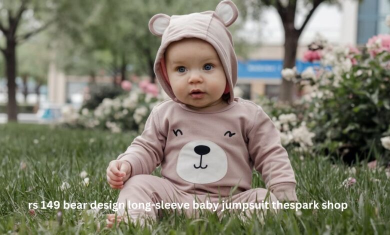 rs 149 bear design long-sleeve baby jumpsuit thespark shop